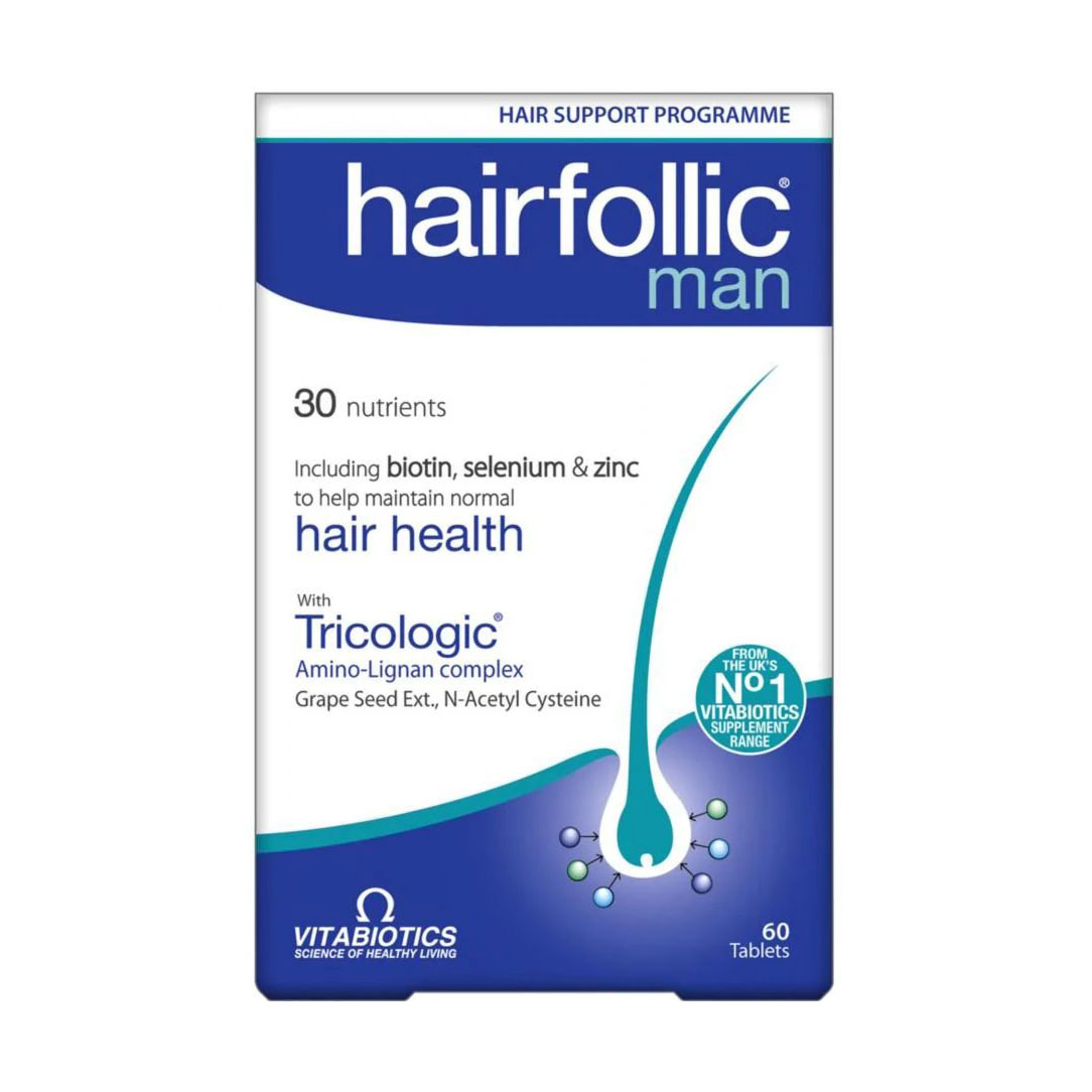 Уцінка! Вітамінно-мінеральний комплекс для чоловіків Vitabiotics Hairfollic Man, 60 таблеток