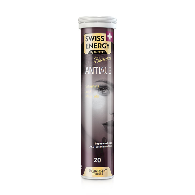 Вітамінно-мінеральний комплекс SWISS ENERGY Anti Age А, С, Е + цинк + селен + папайя, 20 шипучих таблеток